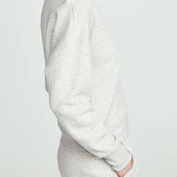 Heather Gray Joie V-Neck Pima Ruched Long Sleeve Sweatshirt (NWT) - Picture 7 of 8